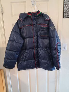 Coogi  Y2K Navy Puffer Jacket  Size XL